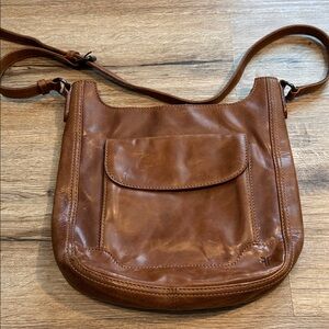 Frye Cognac Leather Magazine Bag